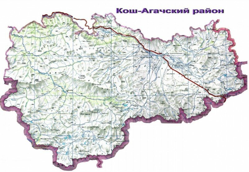 Карта Кош-Агачского района