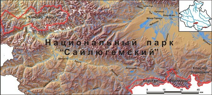 Карта национального парка Сайлюгемский